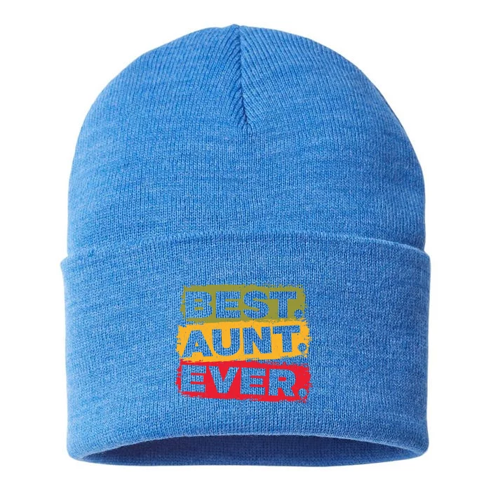 Best Aunt Ever Auntie Funny Gift Sustainable Knit Beanie