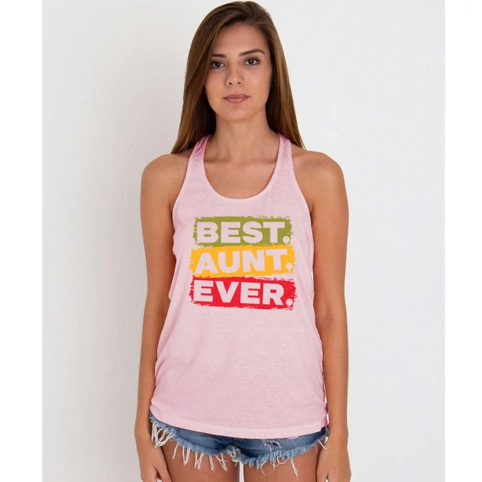 Best Aunt Ever Auntie Funny Gift Women's Knotted Racerback Tank