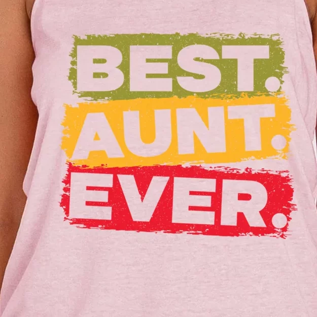 Best Aunt Ever Auntie Funny Gift Women's Knotted Racerback Tank