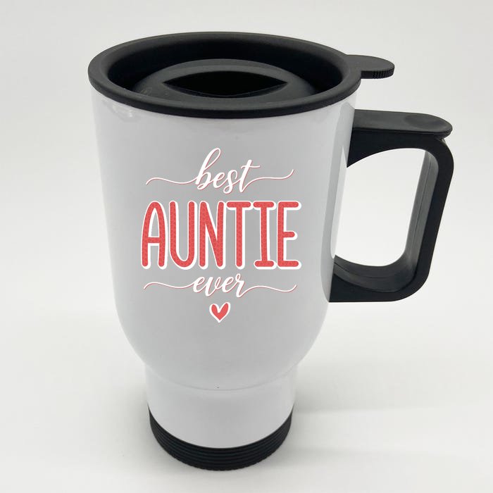 Best Aunt Ever New Auntie Gift Idea Front & Back Stainless Steel Travel Mug