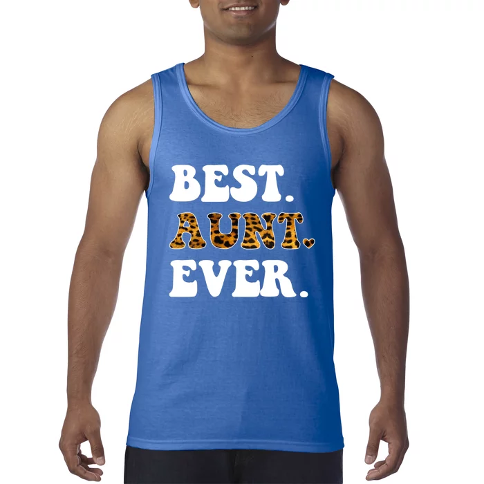 Best Aunt Ever Leopard Funny Auntie Mothers Day Gift Tank Top