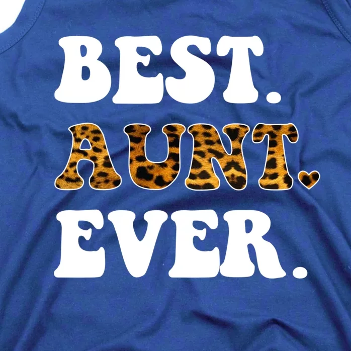 Best Aunt Ever Leopard Funny Auntie Mothers Day Gift Tank Top