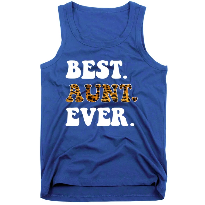 Best Aunt Ever Leopard Funny Auntie Mothers Day Gift Tank Top