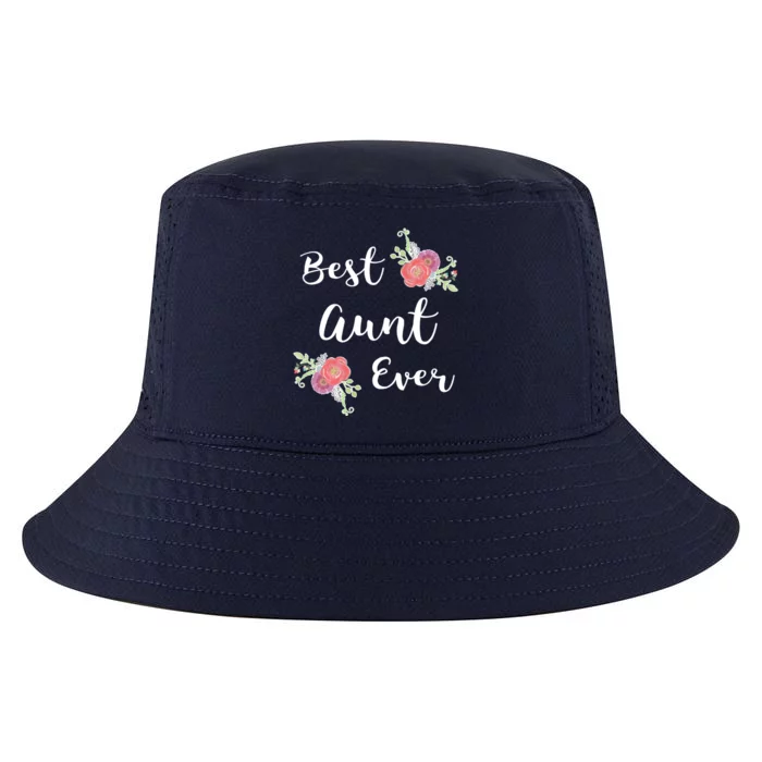 Best Aunt Ever Gift Pink Flowers Floral Aunt Gift Cool Comfort Performance Bucket Hat