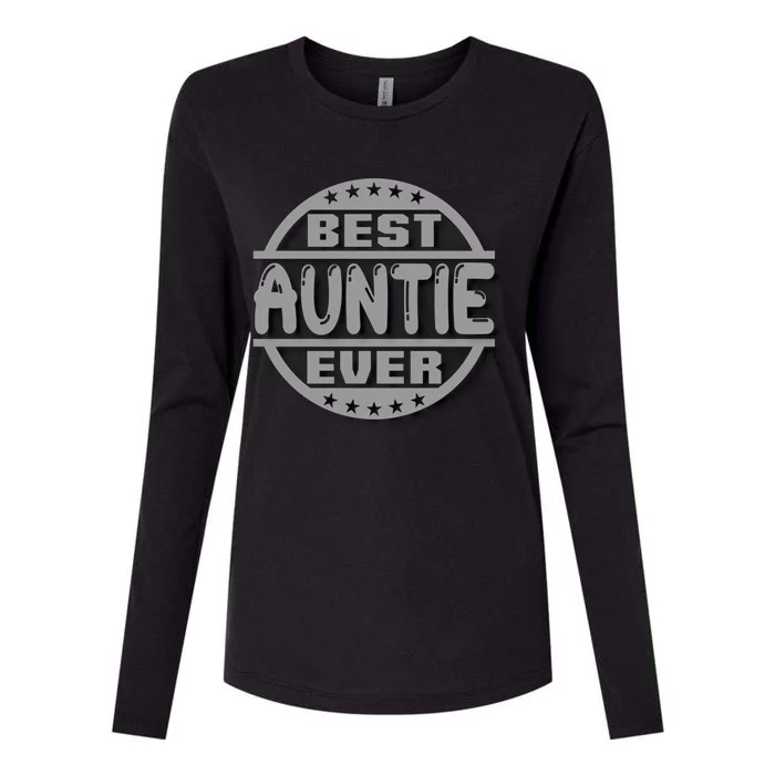 Best Auntie Ever Design Gift Womens Cotton Relaxed Long Sleeve T-Shirt