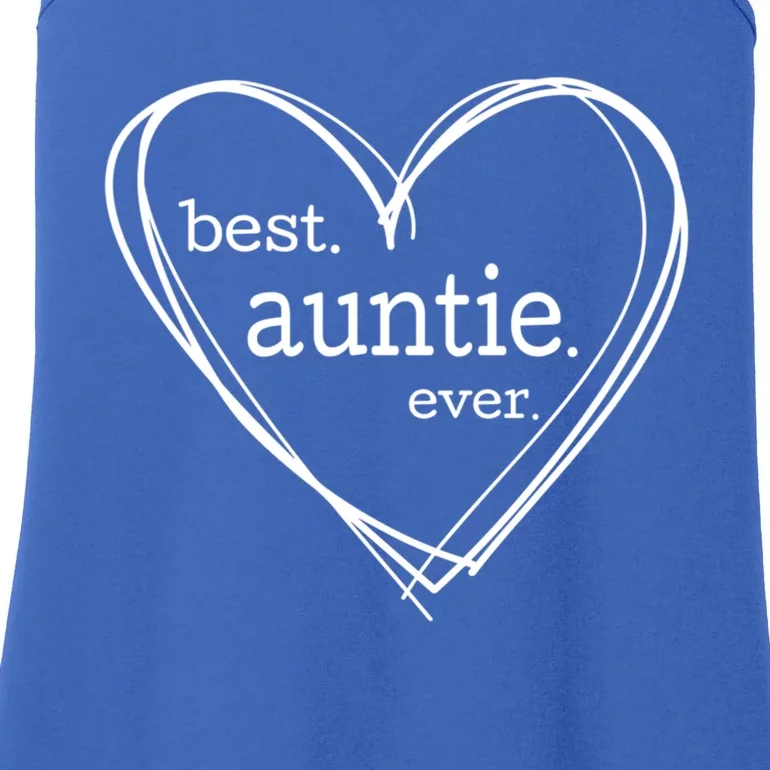 Best Auntie Ever Cool Gift Mothers Day White Heart Ladies Essential Tank