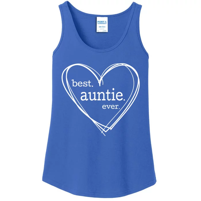 Best Auntie Ever Cool Gift Mothers Day White Heart Ladies Essential Tank