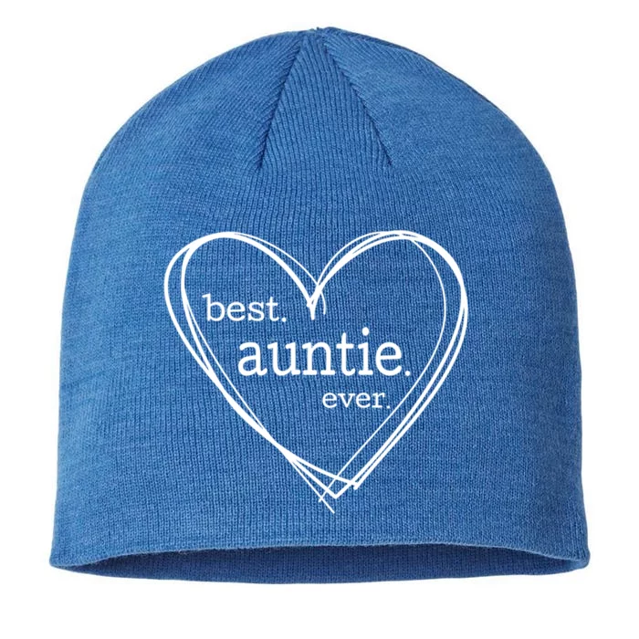 Best Auntie Ever Cool Gift Mothers Day White Heart 8 1/2in Sustainable Knit Beanie