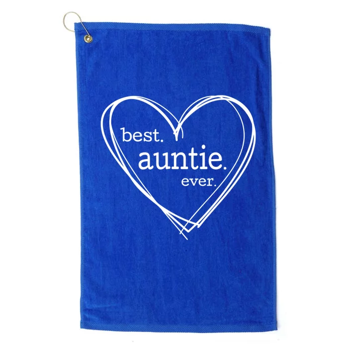 Best Auntie Ever Cool Gift Mothers Day White Heart Platinum Collection Golf Towel