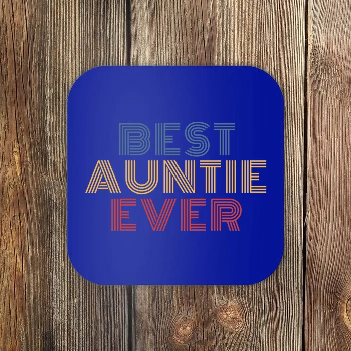 Best Auntie Ever Retro 70s Vintage Gift Coaster