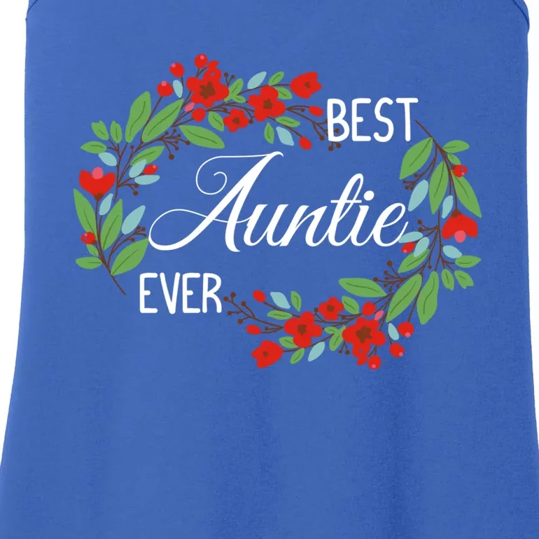 Best Auntie Ever Cute Aunt Appreciation Flowers Funny Gift Ladies Essential Tank