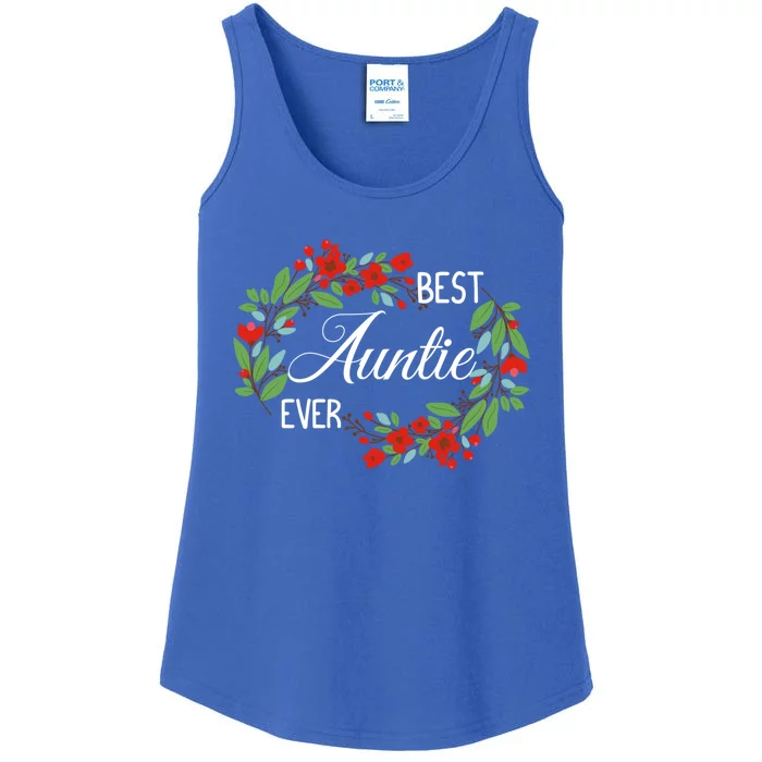 Best Auntie Ever Cute Aunt Appreciation Flowers Funny Gift Ladies Essential Tank