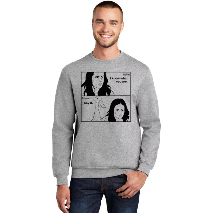 Bella And Edward The Vampire Duck Novelty Design Tall Sweatshirt