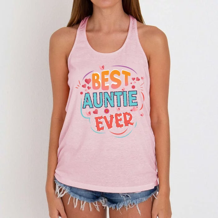 Best Auntie Ever Grandma Mothers Day Christmas Auntie Funny Gift Women's Knotted Racerback Tank