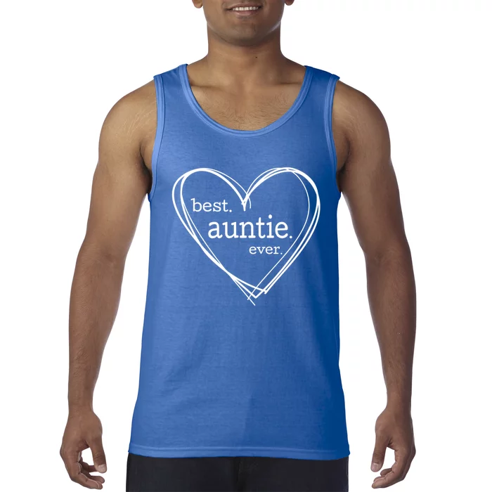 Best Auntie Ever Gift Mothers Day White Heart Tank Top