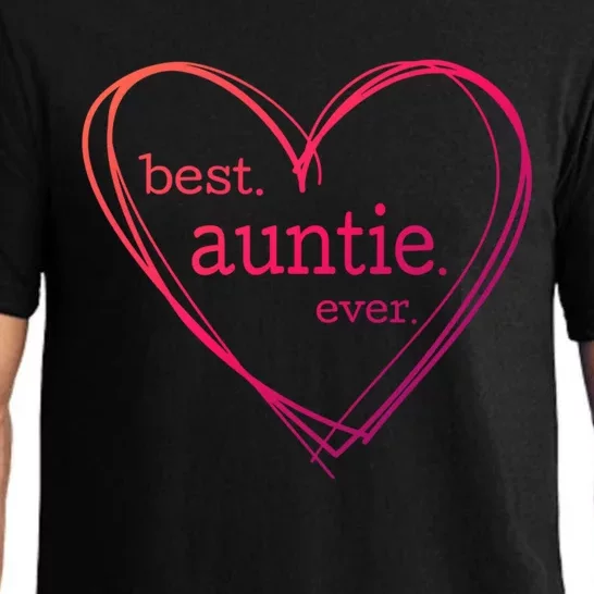 Best Auntie Ever Gift Mothers Day White Heart Pajama Set