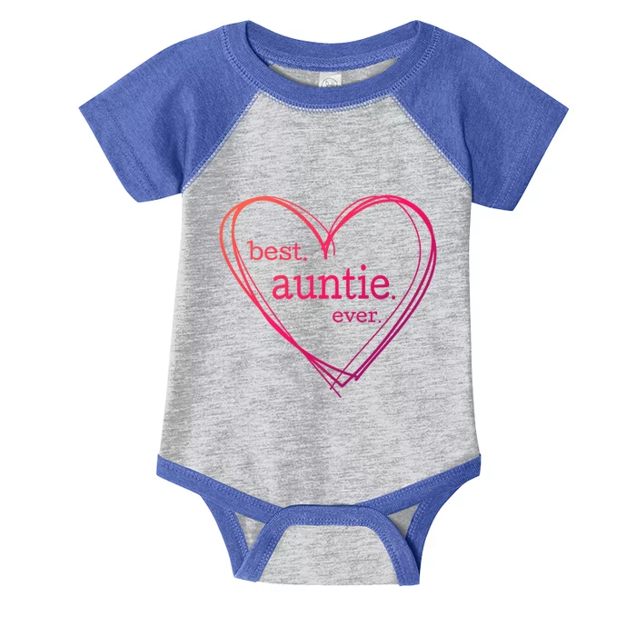 Best Auntie Ever Gift Mothers Day White Heart Infant Baby Jersey Bodysuit