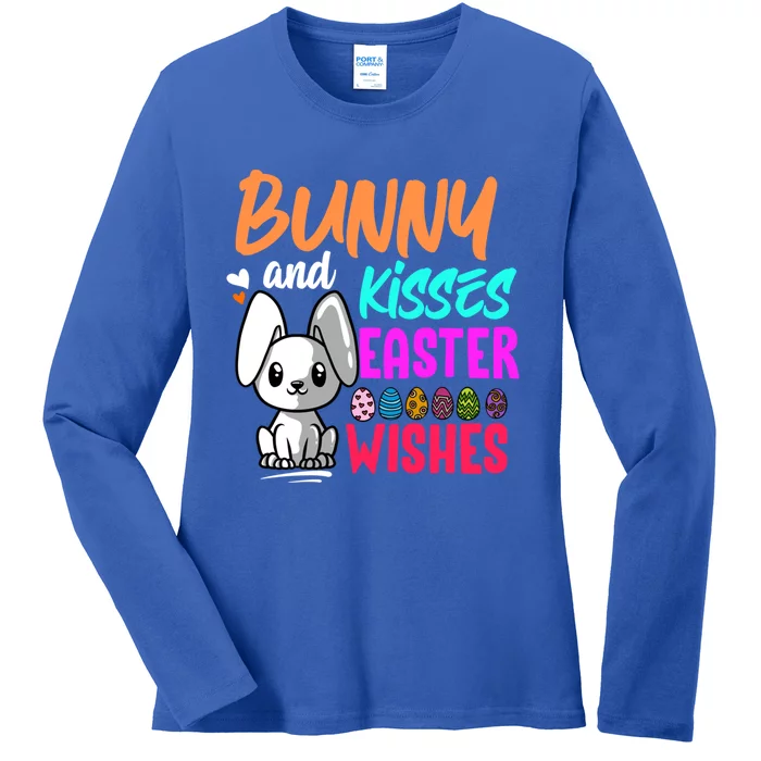 Bunny And Easter Wishes Easter Bunny Lover Gift Ladies Long Sleeve Shirt