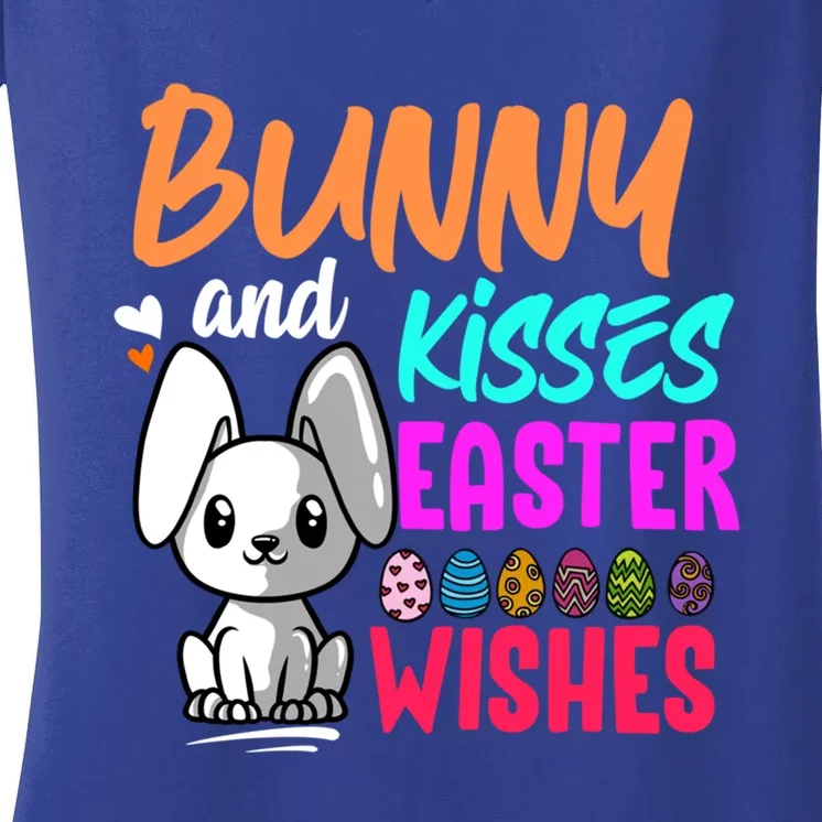 Bunny And Easter Wishes Easter Bunny Lover Gift Women's V-Neck T-Shirt