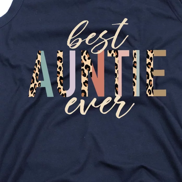 Best Auntie Ever Gifts Aunt Leopard Print Mothers Day Tank Top