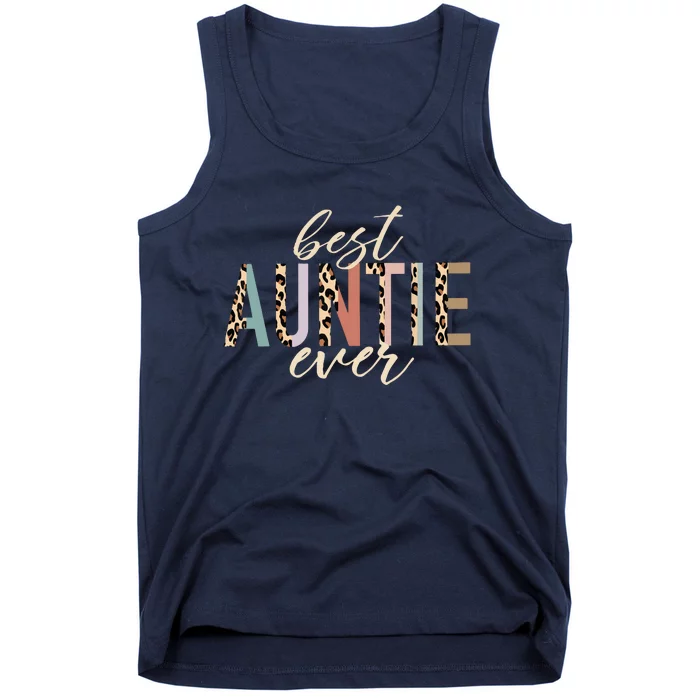 Best Auntie Ever Gifts Aunt Leopard Print Mothers Day Tank Top