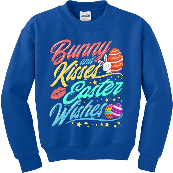 Bunny And Easter Wishes Easter Egg Gift Gift Kids Sweatshirt