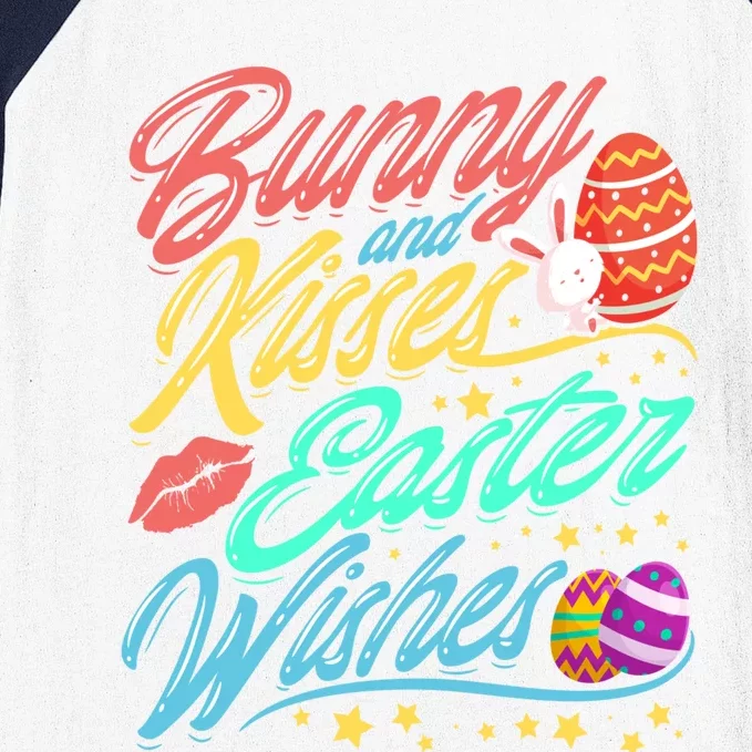 Bunny And Easter Wishes Easter Egg Gift Gift Baseball Sleeve Shirt