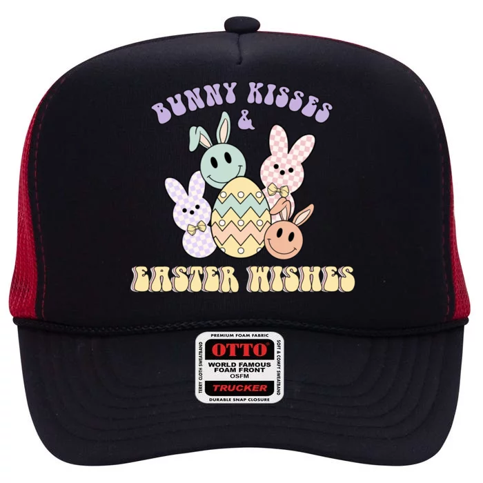 Bunny And Easter Wishes Happy Easter Rabbit Costume Cool Gift High Crown Mesh Trucker Hat