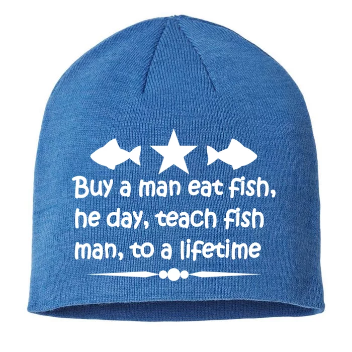 Buy A Eat Fish Funny Joe Biden Quote Gift 8 1/2in Sustainable Knit Beanie