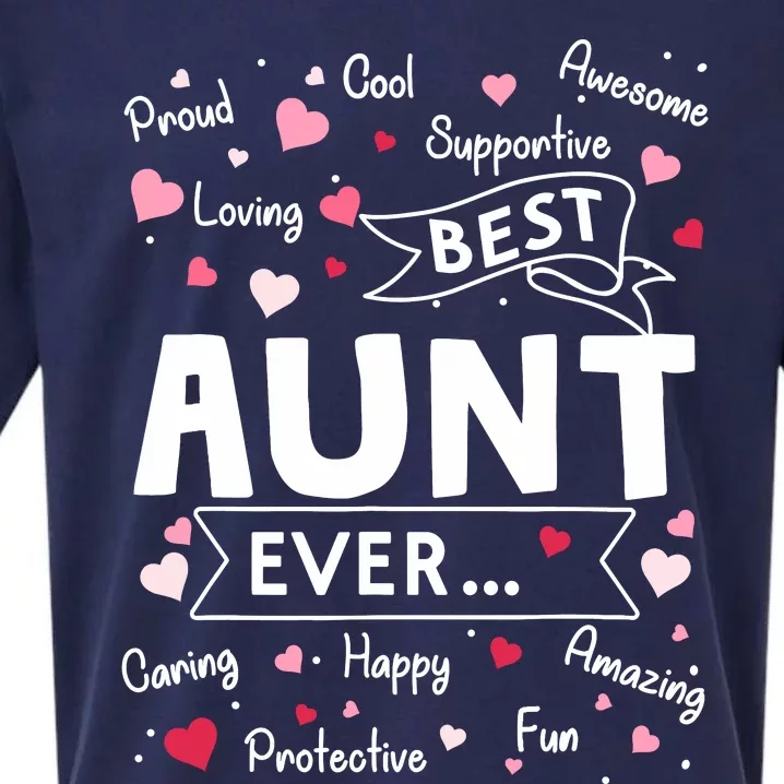 Best Aunt Ever Funny First Time Aunt Mothers Day Sueded Cloud Jersey T-Shirt