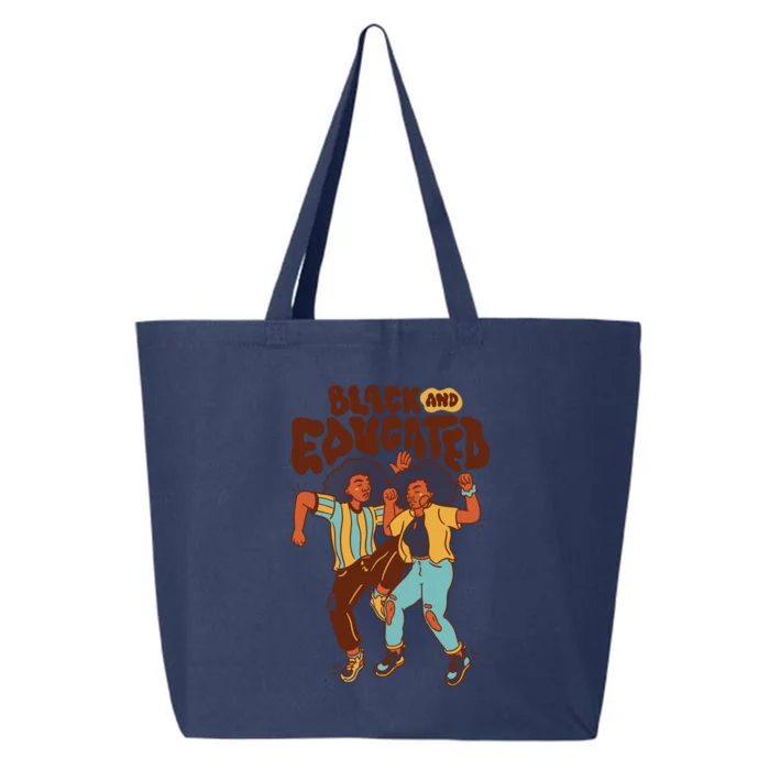 Black And Educated Retro Black History 25L Jumbo Tote