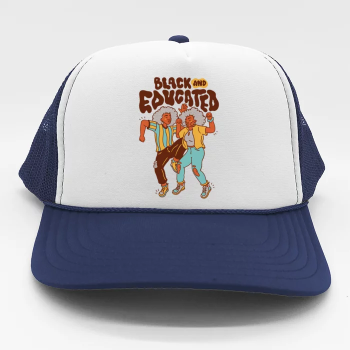 Black And Educated Retro Black History Trucker Hat