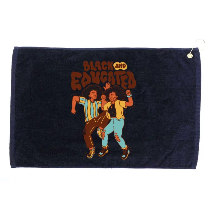 Black And Educated Retro Black History Grommeted Golf Towel