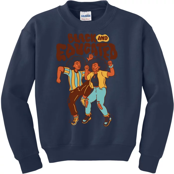 Black And Educated Retro Black History Kids Sweatshirt