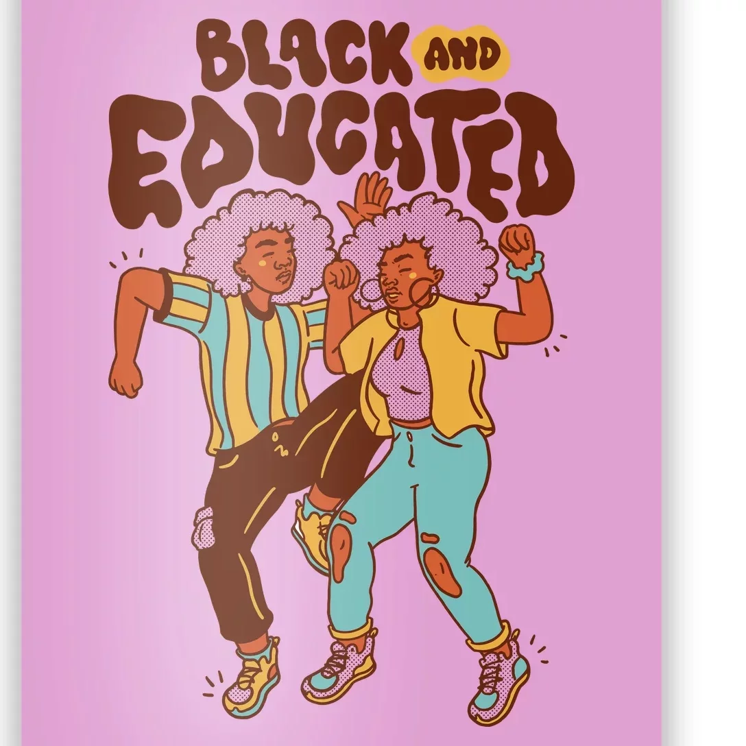 Black And Educated Retro Black History Poster