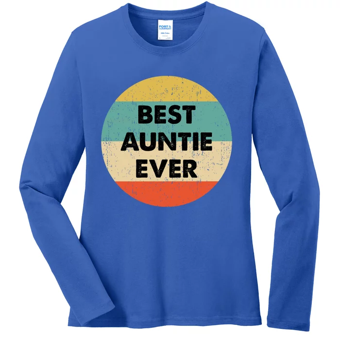 Best Auntie Ever Gift Ladies Long Sleeve Shirt