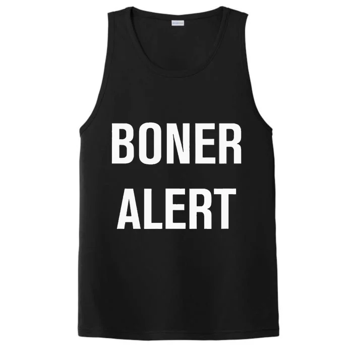 Boner Alert Funny Jokes Sarcastic Family Performance Tank