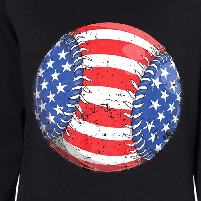 Baseball American Flag 4th Of July Retro Ball Sport Womens California Wash Sweatshirt