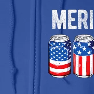 Beer American Flag 4th Of July Merica Usa Drinking Full Zip Hoodie