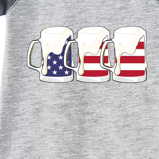 Beer American Flag Shirt 4th Of July Men Women Merica USA Infant Baby Jersey Bodysuit