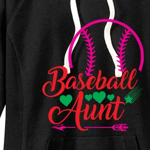 Baseball Aunt Family Matching Gift For Baseball Player Women's Fleece Hoodie