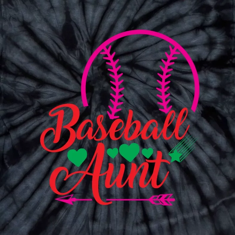 Baseball Aunt Family Matching Gift For Baseball Player Tie-Dye T-Shirt