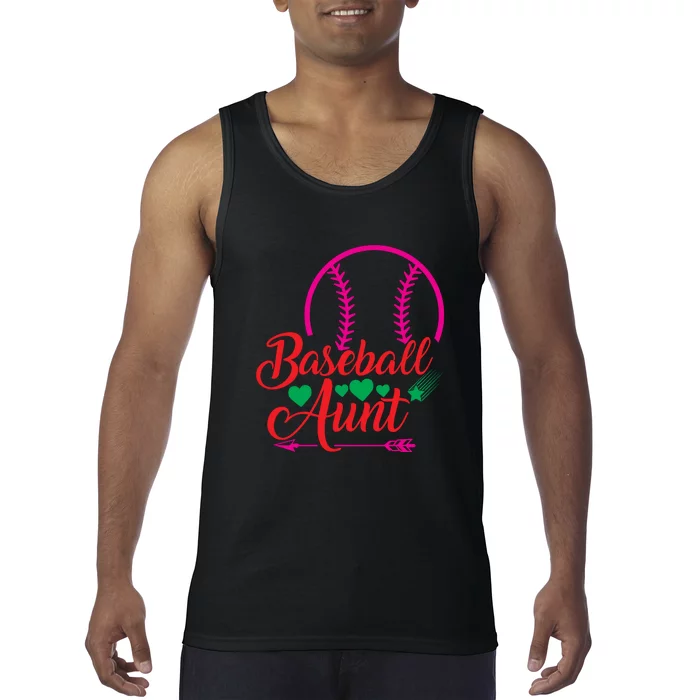 Baseball Aunt Family Matching Gift For Baseball Player Tank Top