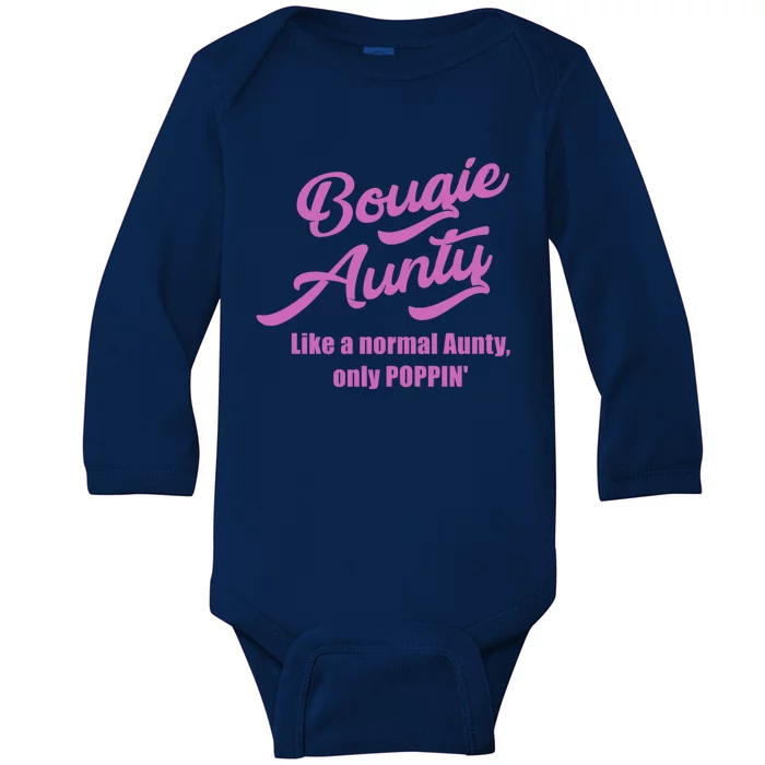 Bougie Aunty Fun Gift For Favorite Aunt Cute Gift Baby Long Sleeve Bodysuit