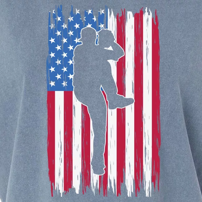 Baseball American Flag Sport Garment-Dyed Women's Muscle Tee