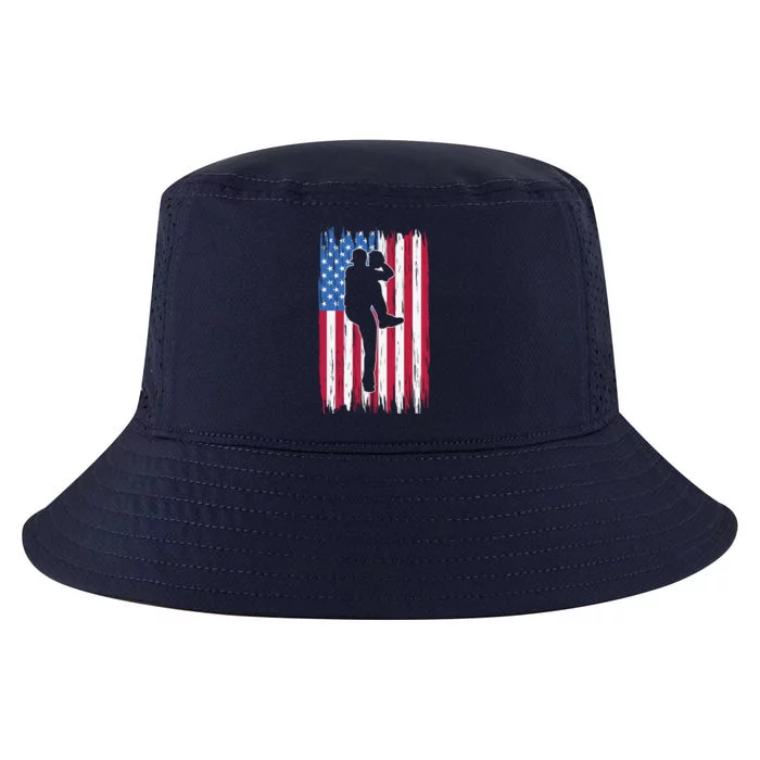 Baseball American Flag Sport Cool Comfort Performance Bucket Hat