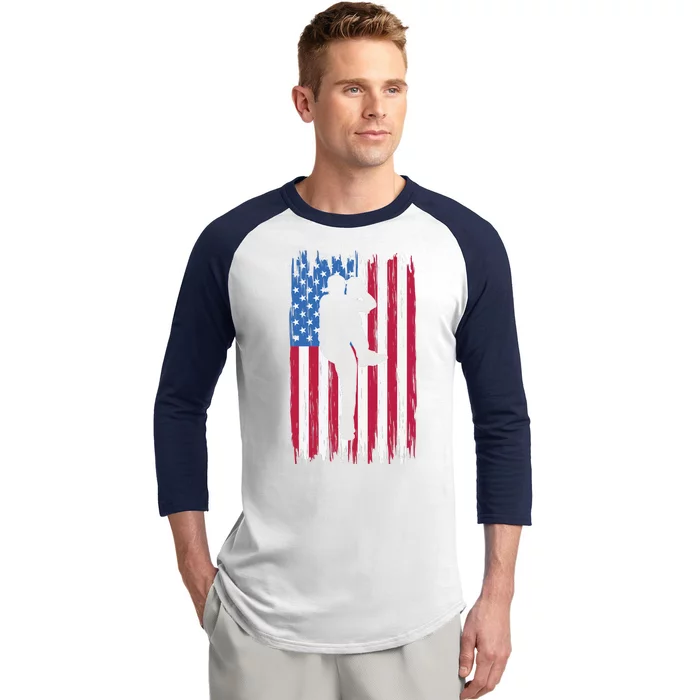 Baseball American Flag Sport Baseball Sleeve Shirt