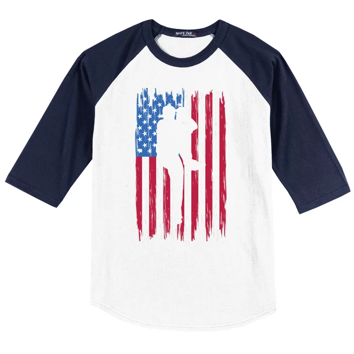 Baseball American Flag Sport Baseball Sleeve Shirt