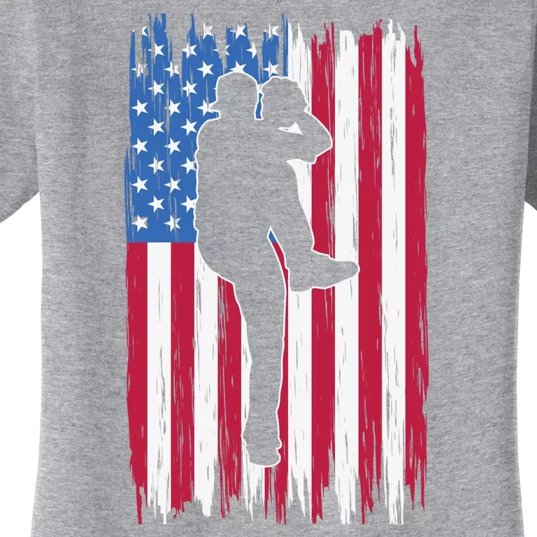 Baseball American Flag Sport Women's T-Shirt