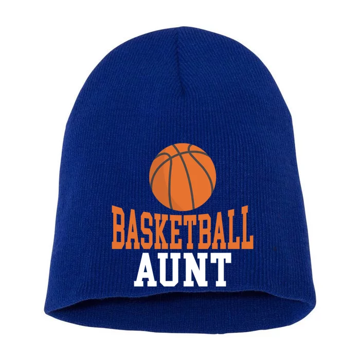 Basketball Aunt Family Sister Aunt Great Gift Short Acrylic Beanie